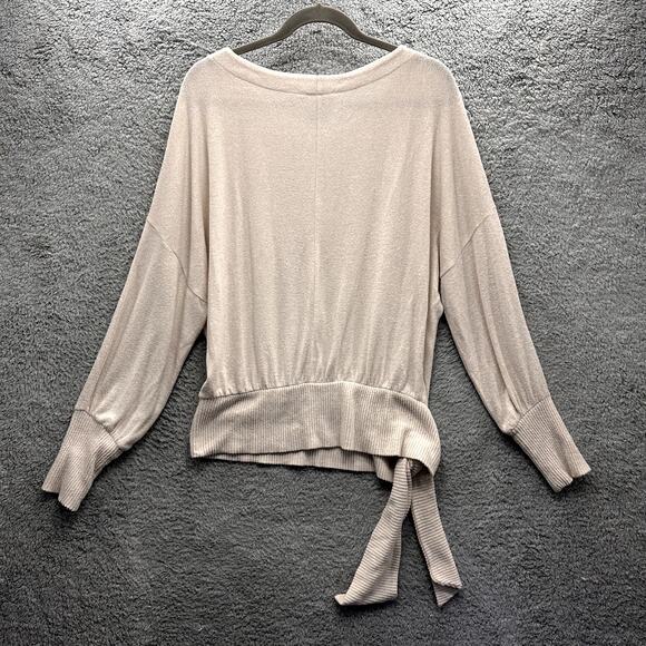 Saturday Sunday Small Pink Casual Sweater Front Tie Boxy Comfort Soft Oversized - Picture 8 of 8